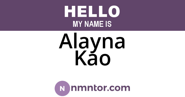 Alayna Kao