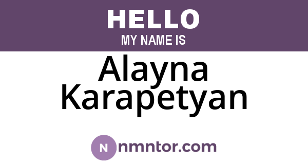 Alayna Karapetyan