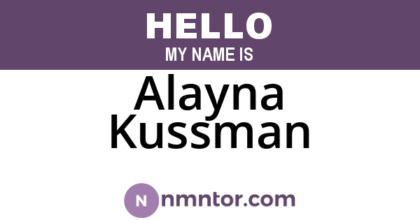 Alayna Kussman