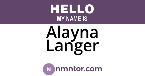 Alayna Langer