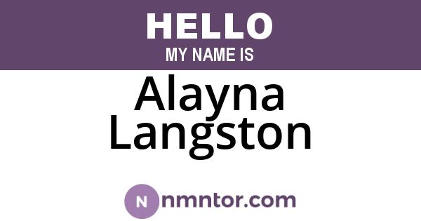 Alayna Langston