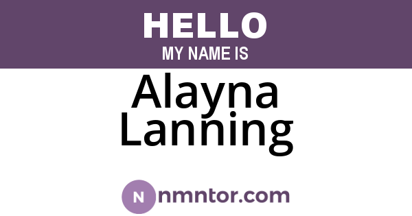 Alayna Lanning