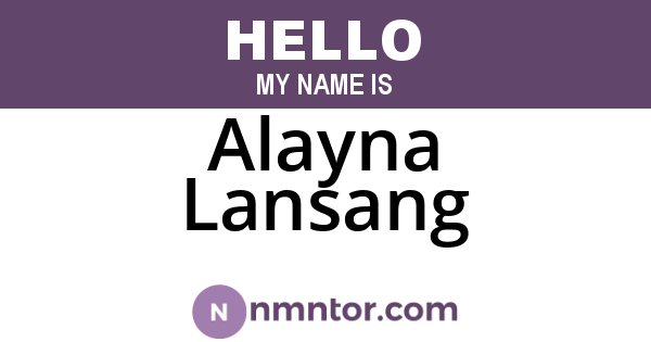 Alayna Lansang