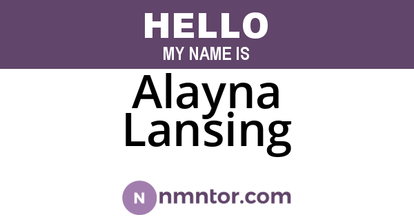 Alayna Lansing