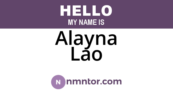 Alayna Lao