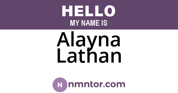 Alayna Lathan