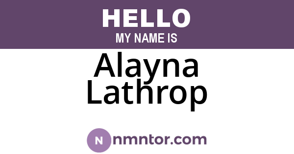 Alayna Lathrop