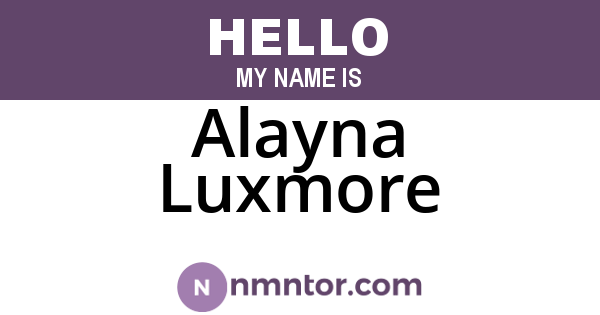 Alayna Luxmore