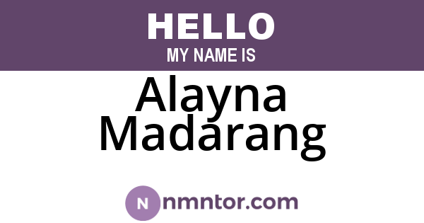 Alayna Madarang