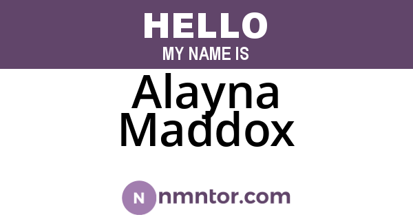 Alayna Maddox