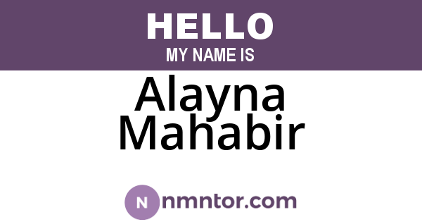Alayna Mahabir