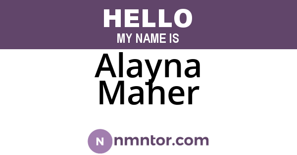Alayna Maher