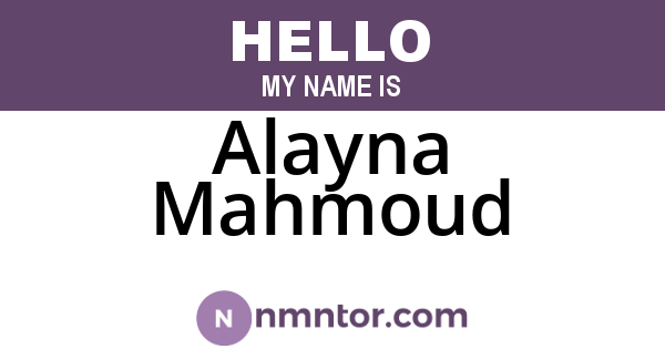 Alayna Mahmoud