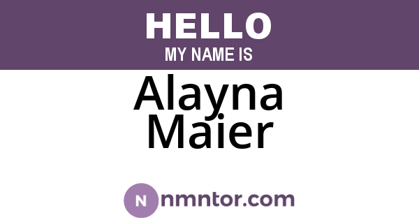 Alayna Maier