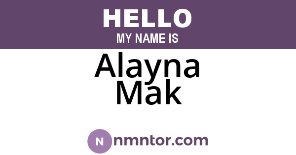 Alayna Mak