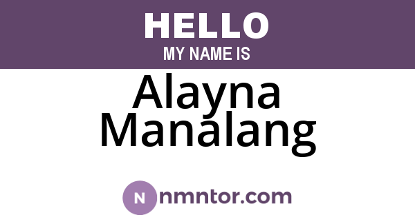 Alayna Manalang