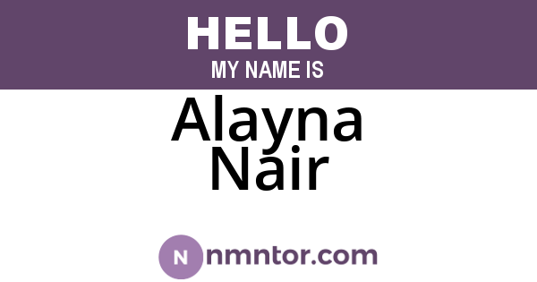 Alayna Nair