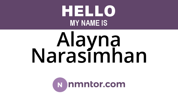 Alayna Narasimhan
