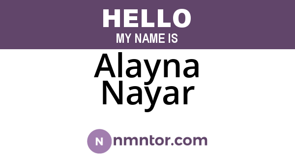 Alayna Nayar