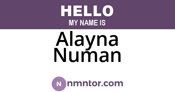 Alayna Numan