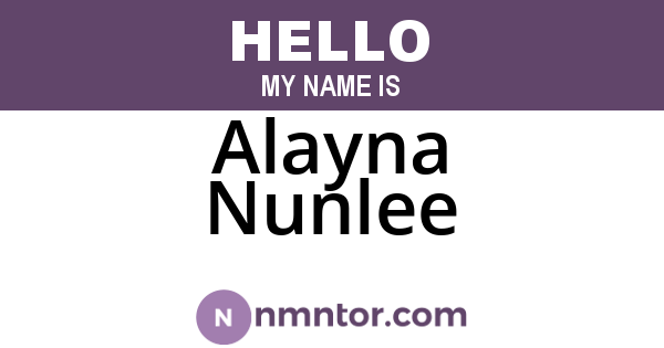 Alayna Nunlee