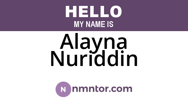 Alayna Nuriddin