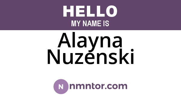 Alayna Nuzenski