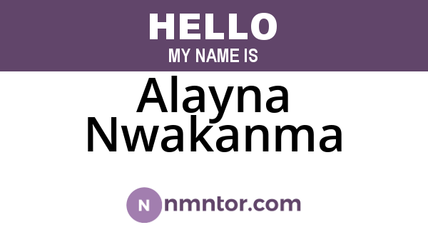 Alayna Nwakanma