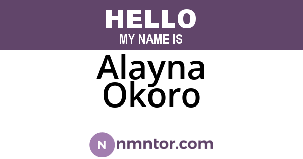 Alayna Okoro