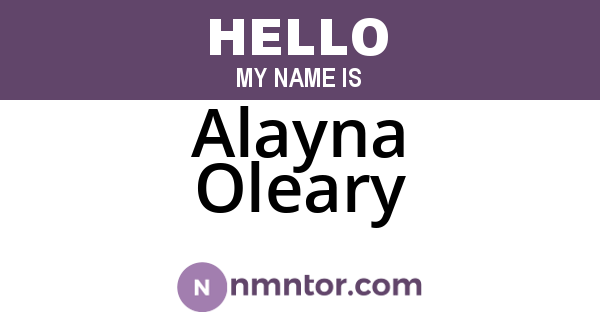 Alayna Oleary