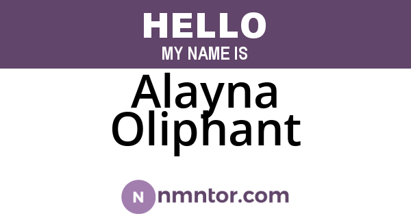 Alayna Oliphant