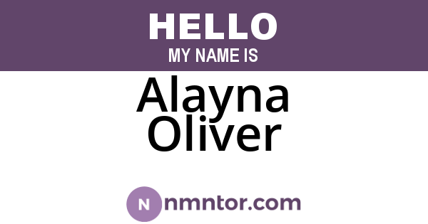 Alayna Oliver