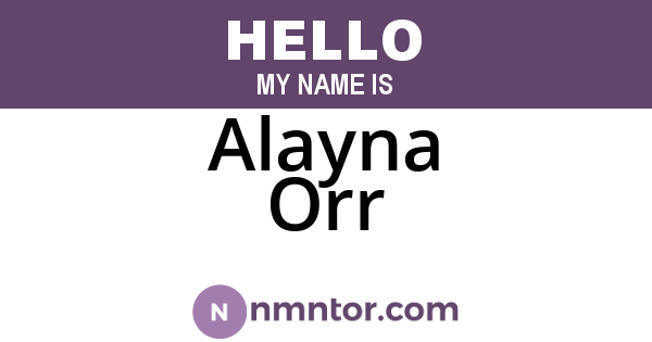 Alayna Orr