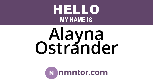 Alayna Ostrander