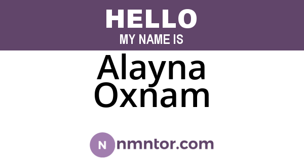 Alayna Oxnam