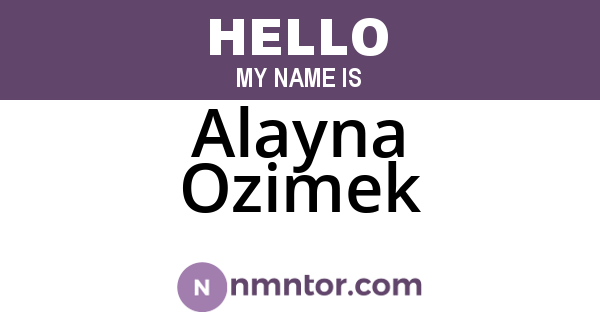Alayna Ozimek