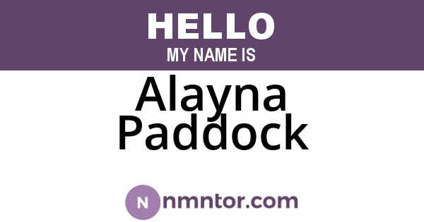 Alayna Paddock