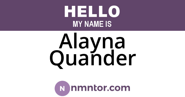 Alayna Quander