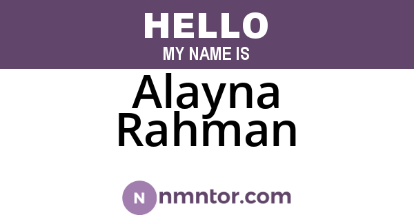 Alayna Rahman
