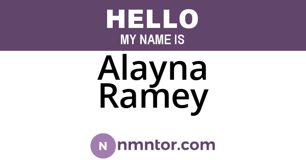 Alayna Ramey
