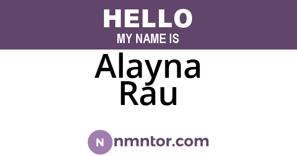 Alayna Rau