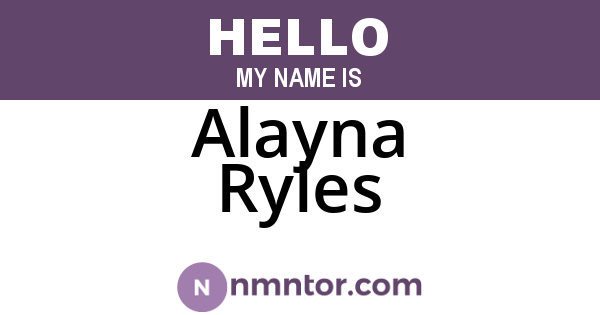 Alayna Ryles