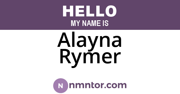 Alayna Rymer