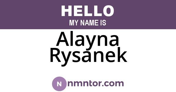 Alayna Rysanek