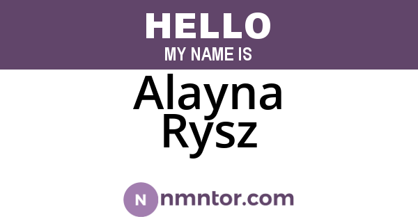 Alayna Rysz
