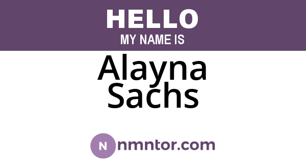 Alayna Sachs