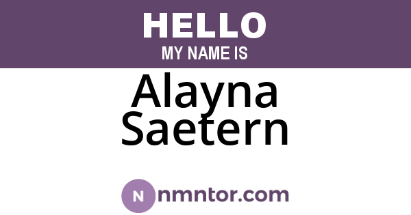Alayna Saetern