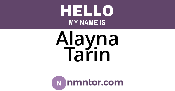 Alayna Tarin