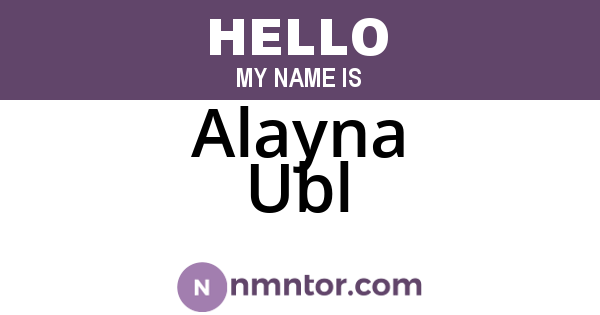 Alayna Ubl