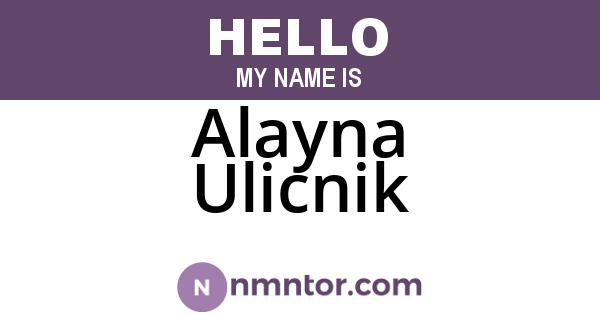 Alayna Ulicnik